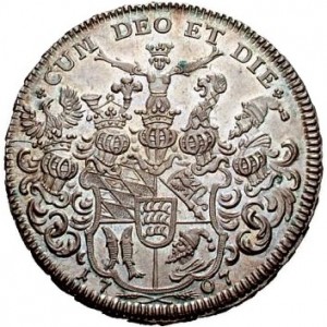 Реверс монеты Герцогство Вюртемберг, ½ талера, 1707
