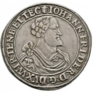 Аверс монеты Герцогство Вюртемберг, 1 талер, 1624, Круглая монета, щит с плоским верхом