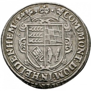 Реверс монеты Герцогство Вюртемберг, 1 талер, 1624, Круглая монета, щит с плоским верхом