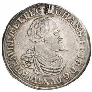 Аверс монеты Герцогство Вюртемберг, 1 талер, 1624-1625, Круглая монета, легенда на аверсе кончается на "WIRTEMBER ET …