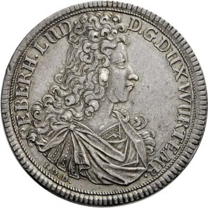 Аверс монеты Герцогство Вюртемберг, 1 талер, 1694, Герб без пальмовых ветвей