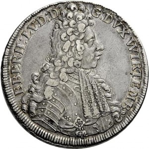 Аверс монеты Герцогство Вюртемберг, 1 талер, 1697