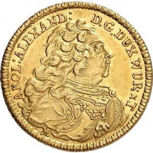 Аверс монеты Герцогство Вюртемберг, ¼ каролина, 1734-1735