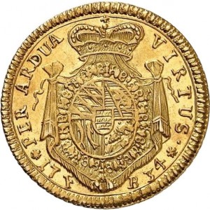 Реверс монеты Герцогство Вюртемберг, ¼ каролина, 1734-1735