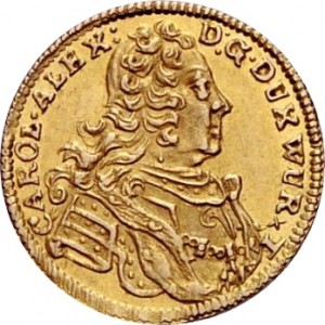 Аверс монеты Герцогство Вюртемберг, ¼ каролина, 1735-1736