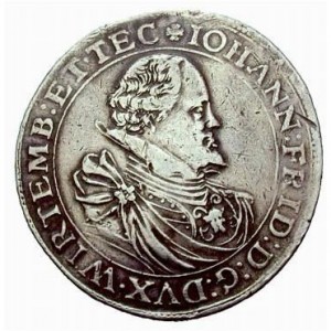 Аверс монеты Герцогство Вюртемберг, 2 талера, 1621, Короткое имя "IOH FRI" на аверсе