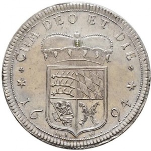 Реверс монеты Герцогство Вюртемберг, 2 талера, 1694