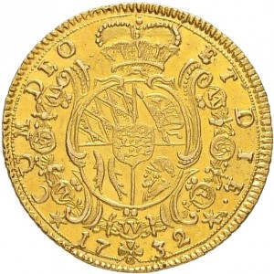 Реверс монеты Герцогство Вюртемберг, ½ каролина, 1731-1733