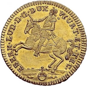Аверс монеты Герцогство Вюртемберг, 1 голдгульден, 1712