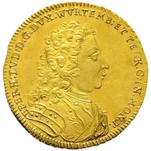 Аверс монеты Герцогство Вюртемберг, 1 голдгульден, 1723, Клятва верности Момпельгарду