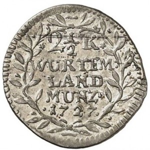 Реверс монеты Герцогство Вюртемберг, 2½ крейцера, 1726-1727