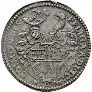 Реверс монеты Герцогство Вюртемберг, 1 талер, 1585, Свадьба герцога Луи и Урсулы Пфальц-Фельденцской