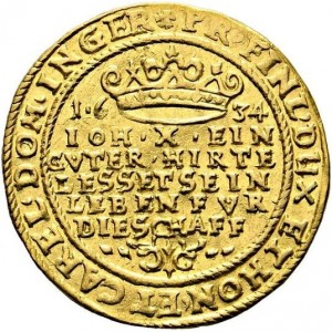 Реверс монеты Город Эрфурт, 1 дукат, 1632-1634
