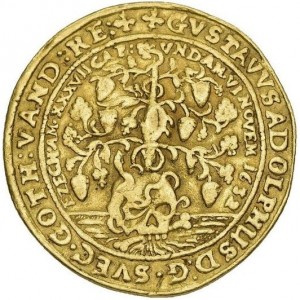 Аверс монеты Город Эрфурт, 2 дуката, 1632, Смерть короля Густава II Адольфа