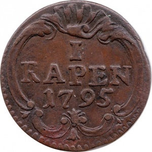 Реверс монеты Город Люцерн, 1 раппен, 1774-1796