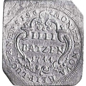 Реверс монеты Город Люцерн, 4 батцена, 1744