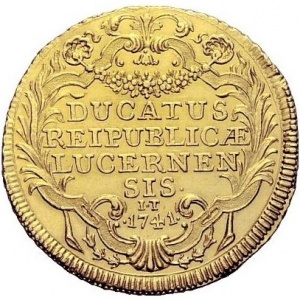Реверс монеты Город Люцерн, 2 дуката, 1741