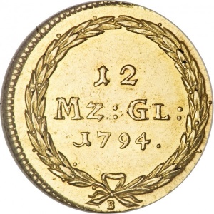 Реверс монеты Город Люцерн, 12 мюнцгульденов, 1794-1796