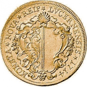 Аверс монеты Город Люцерн, 5 дукатов, 1714, Надпись на реверсе