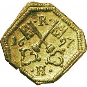 Аверс монеты Регенсбург, 1 геллер, 1677-1707