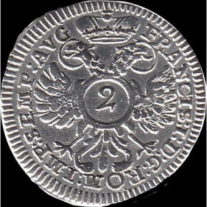 Реверс монеты Регенсбург, 2 крейцера, 1754