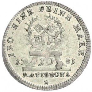 Аверс монеты Регенсбург, 10 крейцеров, 1781