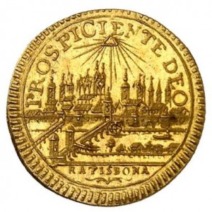 Реверс монеты Регенсбург, ¼ дуката, 1765