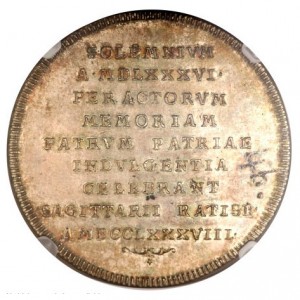 Реверс монеты Регенсбург, 1 талер, 1788, Соревнование по стрельбе из лука