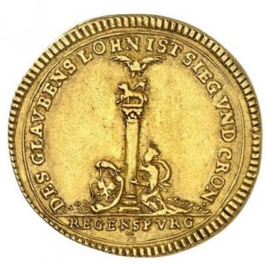Аверс монеты Регенсбург, 1 дукат, 1717, 200 лет Реформации