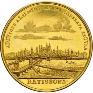 Аверс монеты Регенсбург, 10 дукатов, 1714, Конец эпидемии чумы