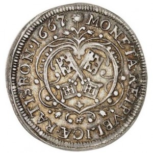 Аверс монеты Регенсбург, ⅙ талера, 1667-1680