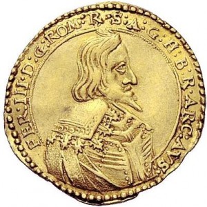 Аверс монеты Регенсбург, 1 дукат, 1636, Коронация Фердинанда III