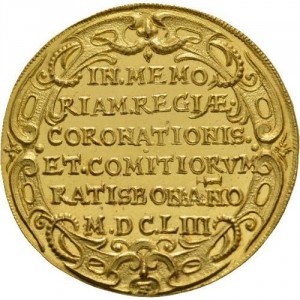 Аверс монеты Регенсбург, 4 дуката, 1653, Коронация Фердинанда IV