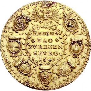 Аверс монеты Регенсбург, 9 дукатов, 1641, Заседание рейхстага правителей Священной Римской империи