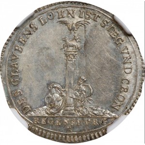 Аверс монеты Регенсбург, 1 дукат, 1717, 200 лет Реформации - серебро