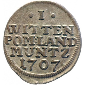 Реверс монеты Померания, 1 виттен, 1707