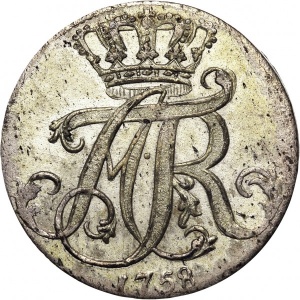 Аверс монеты Померания, 4 гроша, 1758-1759