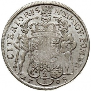 Реверс монеты Померания, ⅔ талера, 1708
