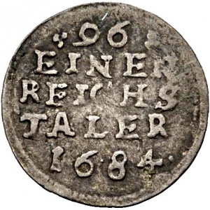 Реверс монеты Померания, 1/96 талера, 1684-1687