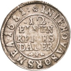 Реверс монеты Померания, ¹⁄₁₂ талера, 1681-1688