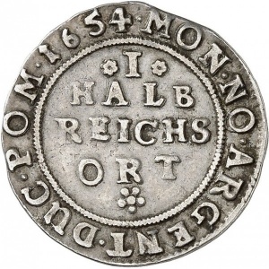Реверс монеты Померания, ⅛ талера, 1654