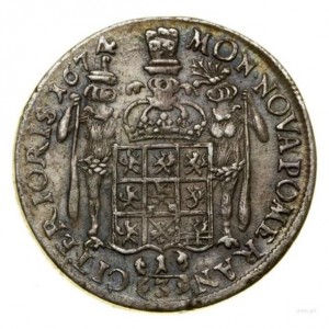 Реверс монеты Померания, ⅓ талера, 1673-1674