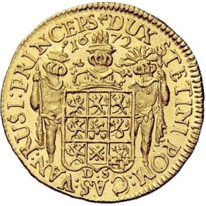 Реверс монеты Померания, 1 дукат, 1672