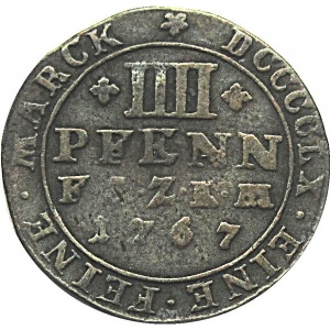 Реверс монеты Ангальт-Цербст, 4 пфеннига, 1767