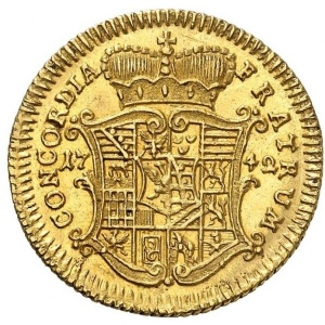 Реверс монеты Ангальт-Цербст, 1 дукат, 1742