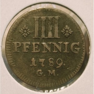 Реверс монеты Трир, 4 пфеннига, 1789