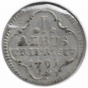 Реверс монеты Трир, 1 альбус, 1789-1791