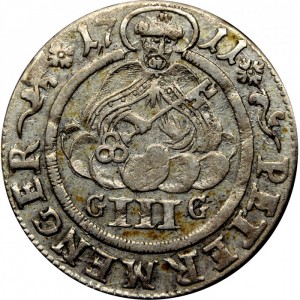 Реверс монеты Трир, 3 питерменгера, 1711