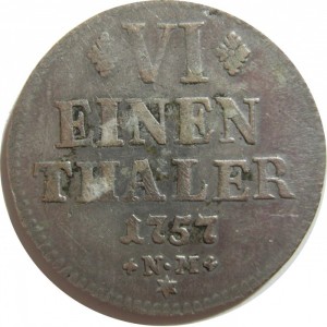 Реверс монеты Трир, ⅙ талера, 1757-1758