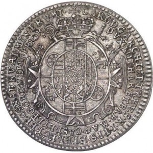 Аверс монеты Трир, ¼ талера, 1715, Смерть архиепископа. Надпись в 10 строк на реверсе